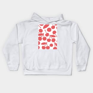 Cute silhouette red white cherries Kids Hoodie